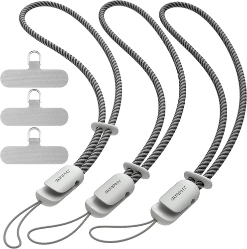 Miniatura 23 de SURPHY Paquete de 3 correas de muñeca para teléfono con lengüeta de sujeción para teléfono celular, correa para teléfono celular, correa para A