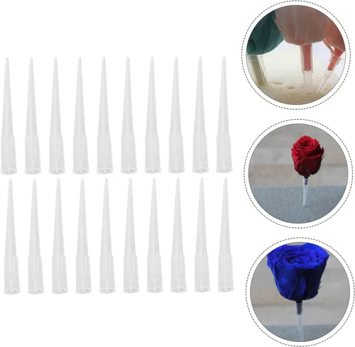Miniatura 3 de OFFSCH Paquete de 100 tubos con pinchos para tartas florales, soporte para tubos de tallos de flores, estacas para tartas de flores frescas