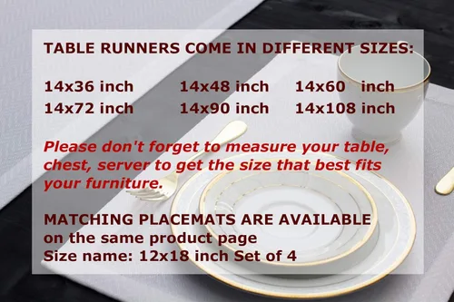 Miniatura 5 de Camino de mesa blanco de 48 pulgadas, bufanda de aparador impermeable, camino de mesa de café para exteriores, elegantes caminos de mesa de comedor