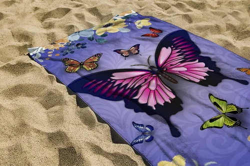 Miniatura 6 de Toalla de playa de microfibra mariposa – Toalla de viaje de secado rápido sin arena para adultos, adolescentes y niños (30 x 60 pulgadas)