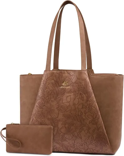 Miniatura 15 de LOVEVOOK Bolso de hombro para portátil para mujer - Bolso de 15.6 pulgadas de cuero sintético con cartera, bolso de oficina de gran capacidad