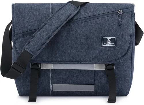Miniatura 17 de OIWAS Bolsa tipo mensajero para hombre, 14 pulgadas, bolsa cruzada para computadora portátil, bolsa de hombro, bolsa de hombro para universidad