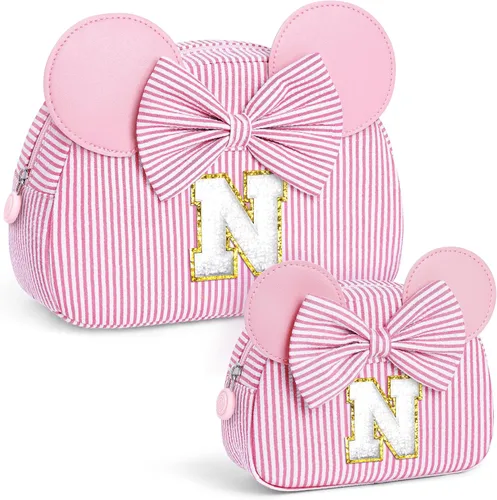 Miniatura 23 de Regalos de Navidad para niñas, bolsa de maquillaje con inicial, bolsas de cosméticos, bolsa de maquillaje de viaje, regalos de cumpleaños Azul