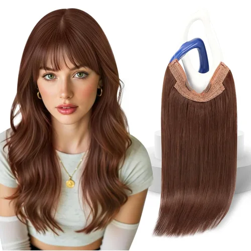 Miniatura 30 de Sunny Hair - Extensiones de cabello humano con banda invisible, color rubio platino (#60), 20 pulgadas