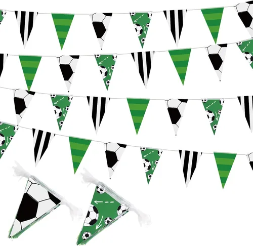 Miniatura 9 de VitalCozy 4 banderines de béisbol de 131 pies, decoraciones de fiesta, banderas triangulares de béisbol, banderines para pelota estadounidense