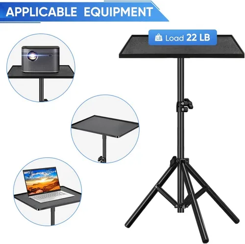 Miniatura 3 de Texet Soporte para proyector, trípode para laptop con altura ajustable, soportes plegables portátiles de 22 a 67 pulgadas, perfecto para oficina