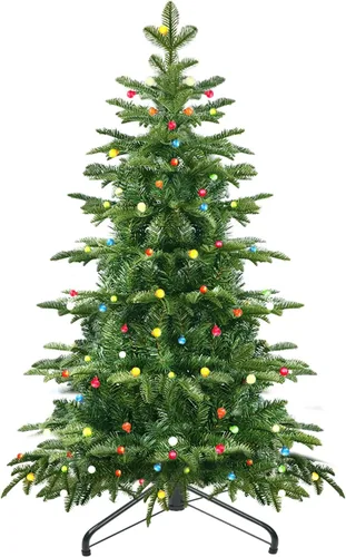 Miniatura 17 de BTU - Árbol de Navidad artificial plegable, 5 pies, 90 luces LED, escarcha, delgado, para el hogar, festividades, chimenea, fiestas, decoración