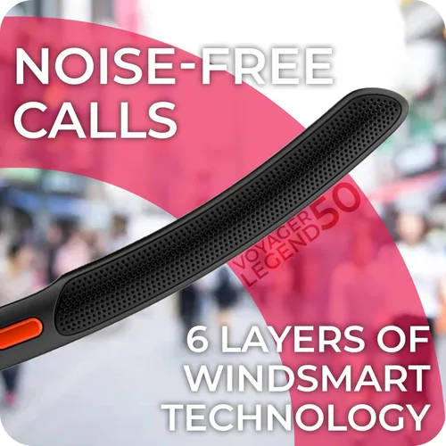Miniatura 7 de Poly Voyager Legend 50-M - Auriculares Bluetooth, funda de carga, cancelación de ruido alimentada por IA, tecnología WindSmart de 4 micrófonos