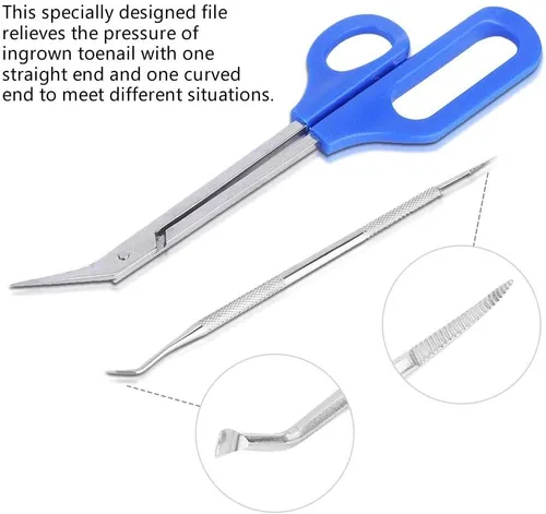 Miniatura 7 de Toenail Scissors,Long Handled Toenail Scissors Clippers For Thick Toe Nails Handle Unique Design Ergonomic Cuticle Scissor Ingrown Toenail File