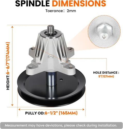 Miniatura 2 de ILONPA Conjunto de husillo para Cub Cadet MTD 918-04865A, 918-04865, 618-04636, 918-04636, 618-04636A, 918-04636A LTX1045 LTX1046
