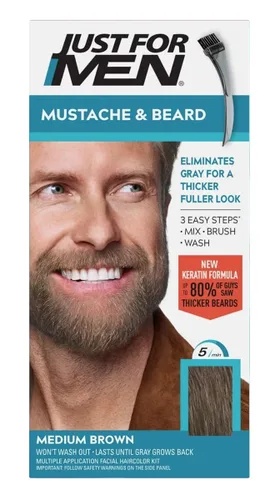 Miniatura 17 de JUST FOR MEN Gel de color para bigote y barba M-45, marrón oscuro 1 cada uno (paquete de 2)