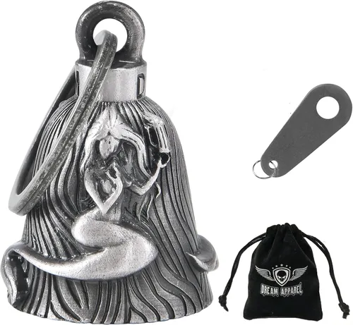 Miniatura 11 de Dream Apparel Campanas de motocicleta para motociclistas, accesorios de campanas pesadas y llavero para la suerte Viaja para vivir