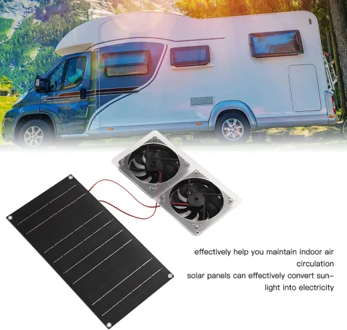 Miniatura 7 de Panel solar fotovoltaico de 100 W, 5 V, 2 A, con kit de ventilador, extractor de aire de energía solar, generador solar impermeable, ventilador
