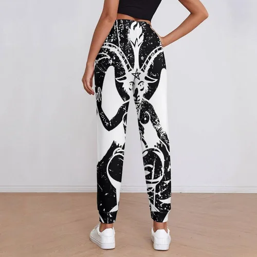 Miniatura 3 de Satanic Goat Baphomet - Pantalones deportivos de cintura alta con bolsillos para mujer