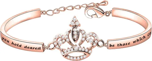 LQRI Regalo de quinceañera Sweet 15 Gift Princess Crown Bracelet May the Dreams You Hold Dearest Be Those 15th Birthday Gift