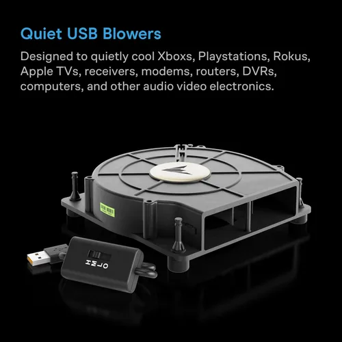 Miniatura 2 de AC Infinity MULTIFAN S2, ventilador USB silencioso de 120 mm con control de velocidad, certificado UL para receptor DVR, módem, Xbox, AV, gabinete