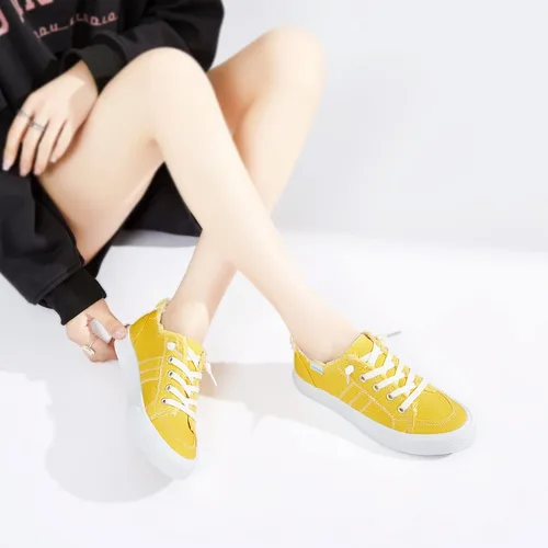 Miniatura 7 de Obtaom Play - Tenis de lona para mujer, color blanco deslavado y estampado de leopardo, sin cordones, a la moda