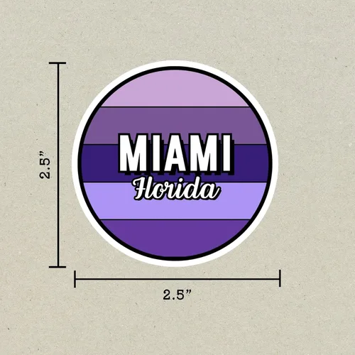 Miniatura 2 de Miami Florida Travel Sticker, 2.5" Multiple Colors, Laptop Water Bottle Planner Journal, Collectible Places I've Been, Luggage Decal (Earth)