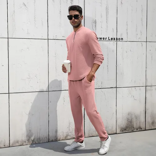 Miniatura 111 de FZNHQL Conjunto deportivo de moda para hombre, 2 piezas, casual, atlético, para correr, manga corta/larga, conjunto para hombre