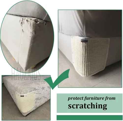Miniatura 2 de HAOZAIKEJI Alfombrilla Rascadora para Gatos Protector de Sofá de Sisal Natural Alfombrilla para Rascar Gatos Funda para Sofá Anti-Arañazos Protector