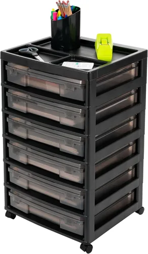 Miniatura 13 de IRIS USA - Paquete de 8 cajas de almacenamiento transparente de plástico para papel de álbumes de recortes de 6" x 6", organizadores portátiles