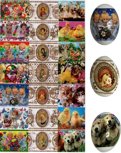 Miniatura 6 de Lote 3 Ucrania Termoencogible Manga Decoración Huevo de Pascua Envolturas Pysanka Set - para 21 Huevos de Pascua (juego # 1)