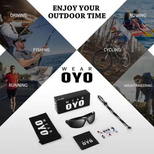 Miniatura 7 de WEAROYO - Gafas de sol polarizadas deportivas para hombres y mujeres, gafas de pesca y conducción rectangulares, protección UV400 Marco C