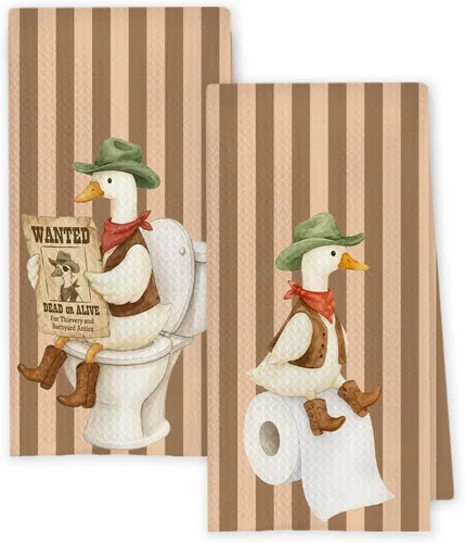 Miniatura 17 de Chicimln - Divertidas toallas de mano de goma para baño, estilo bohemio, para bañera, pato amarillo, toallas de mano decorativas para niños y niñas