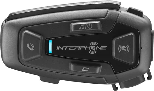 Interphone Cellularline, Intercomunicador para motocicleta con comunicación de malla, modelo U-Com 8R, hasta 24 conductores, distancia 1.0 mi,