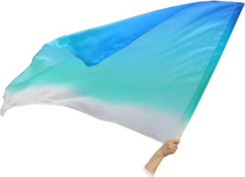 Miniatura 17 de Winged Sirenny Bandera flexible de seda transparente de adoración profética de 40 pulgadas, pancarta de adoración litúrgica para la iglesia (cobre)