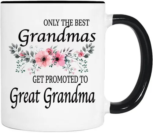 Miniatura 2 de Taza Only The Best Grandmas Get Promoted To Great Grandma - Flores - Taza - Gran abuela será regalo - Taza para la abuela
