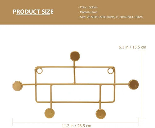 Miniatura 2 de STOBAZA Percheros resistentes para percheros, 2 piezas, ganchos para colgar percheros, llave de hierro, gancho de puerta multifuncional, colgador