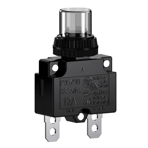 Miniatura 9 de Disyuntores de 3 Amperios Protector de Interruptor de Sobrecarga Térmica Serie 88 Restablecimiento Manual con Botón Pulsador con Terminales