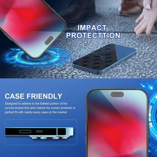Miniatura 4 de ImpactStrong Paquete de 3 protectores de pantalla de vidrio templado inastillables para iPhone 17 Pro Max [marco de fácil instalación]