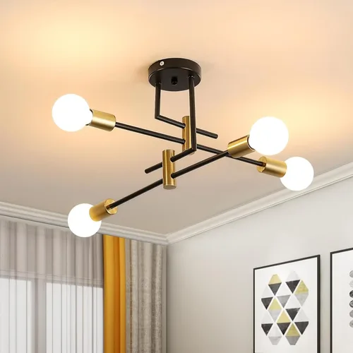 Miniatura 10 de Sputnik - Lámpara de techo semiempotrada con 2 luces Sputnik para dormitorio, comedor, baño, pasillo, sala de estar