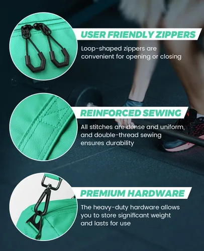 Miniatura 5 de CANWAY Bolsa de gimnasio para hombres y mujeres, bolsa de lona de gimnasio de 40 litros con compartimento para zapatos y bolsillo húmedo, bolsa