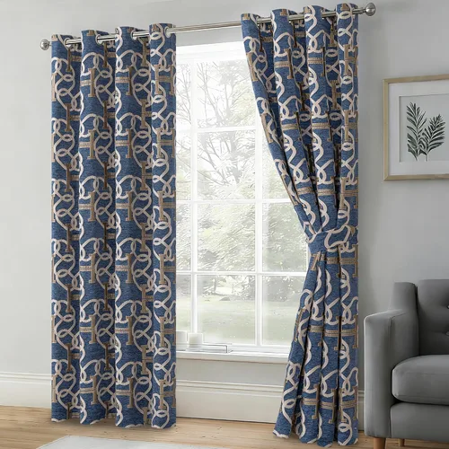 Miniatura 2 de Cortinas opacas modernas de letra H para sala de estar, cortina de ventana de lujo con patrón de cadena de chenilla, jacquard de 84 pulgadas