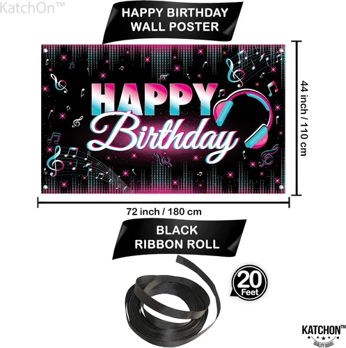 Miniatura 2 de KatchOn, Xtralarge - Cartel de feliz cumpleaños de TIK Tok, 72 x 44 pulgadas, pancarta de TIK Tok para decoraciones de feliz cumpleaños de TIK Tok