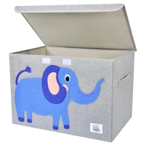 Cofre plegable grande de juguetes para niños con tapa abatible, organizador de almacenamiento de juguetes de animales de tela plegable, contenedor,