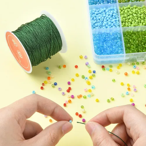 Miniatura 6 de LiQunSweet Cuerda metálica de oropel de 27 yardas de 0.031 in/12 capas, hilo metálico para adornar el paquete de regalo, color verde oscuro