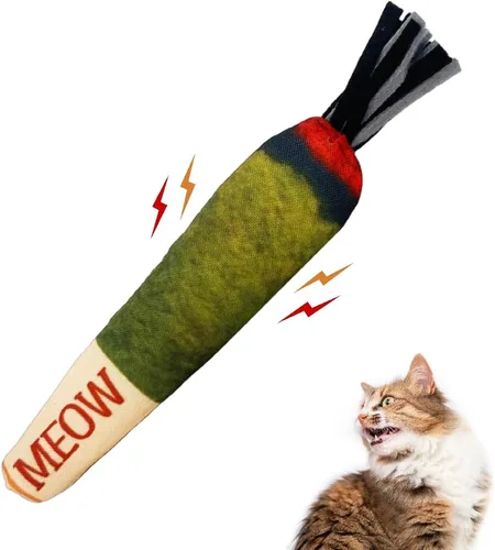 Doobie - Juguetes de hierba gatera para gatos, suaves, resistentes a las mordeduras, con forma larga para patadas y aliviar el estrés