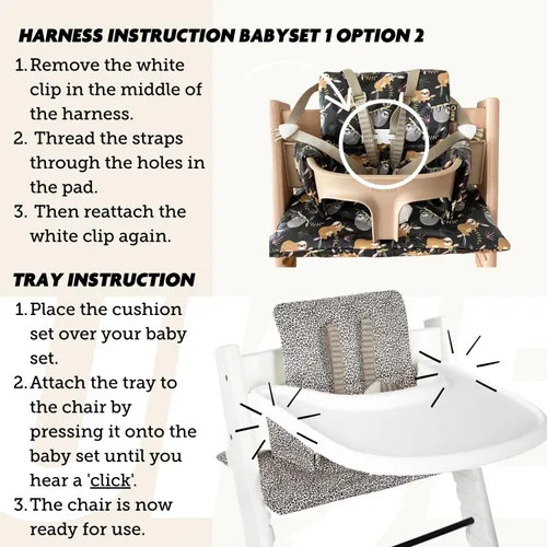 Miniatura 9 de UKJE Cojín Compatible con Stokke Tripp Trapp (Modelo Antiguo y Nuevo) 2 Piezas, Cojín de Asiento Suave para Bebés y Niños Pequeños, Algodón