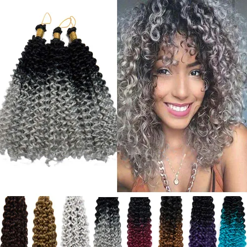 Miniatura 19 de Marlybob Pelo sintético trenzado de ganchillo de 14 pulgadas Marlibob onda de agua trenzado trenzado de ganchillo trenzas afro rastas rizadas