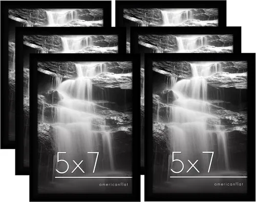 Miniatura 11 de Americanflat Portarretratos de 4 x 6 pulgadas con vidrio inastillable, colección Galleria, marcos para fotos para mesa y pared, color negro