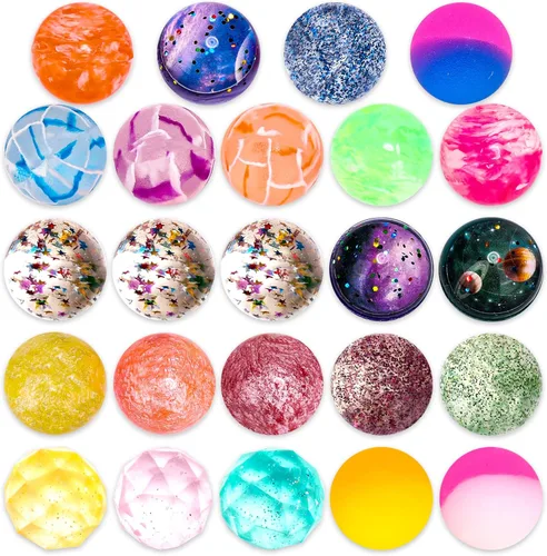 Miniatura 11 de Pllieay 15 piezas de bolas rebotadoras para niños con bolsa de almacenamiento, 5 estilos de bolas rebotadoras de 32 mm al por mayor para niños