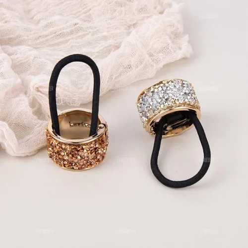 Miniatura 4 de AUEAR, Paquete de 8 soportes para cola de caballo con diamantes de imitación, puños góticos punk, elásticos para mujer, accesorios