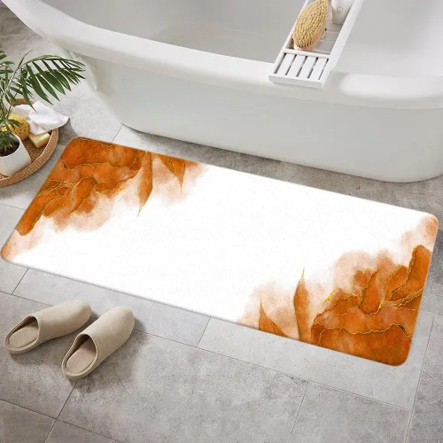 Miniatura 20 de Tapetes de baño de mármol verde y dorado para baño, de franela verde oliva esmeralda oscuro, tapete de baño para ducha, antideslizante, moderno