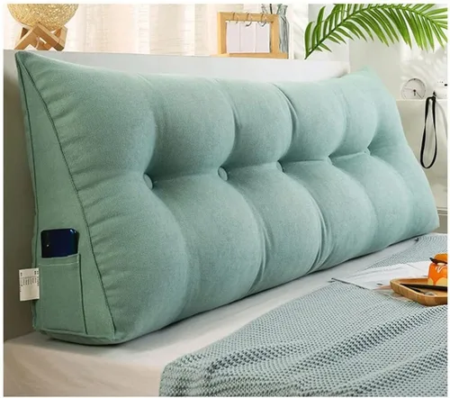Miniatura 11 de Almohada triangular para cabecero, almohada de lectura con cuña para cabecero, almohada de lectura, almohada grande para cabecero, soporte de Gris