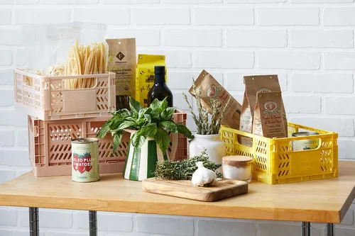 Miniatura 6 de 3 Sprouts Caja plegable de plástico reciclado, caja de almacenamiento plegable apilable para organización para adultos y niños, caja de plástico