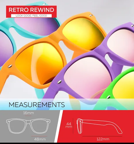 Miniatura 62 de Retro Rewind Lentes de sol para niños y niñas de 3 a 12 años, inastillables, UV400, lentes de sol para niños pequeños